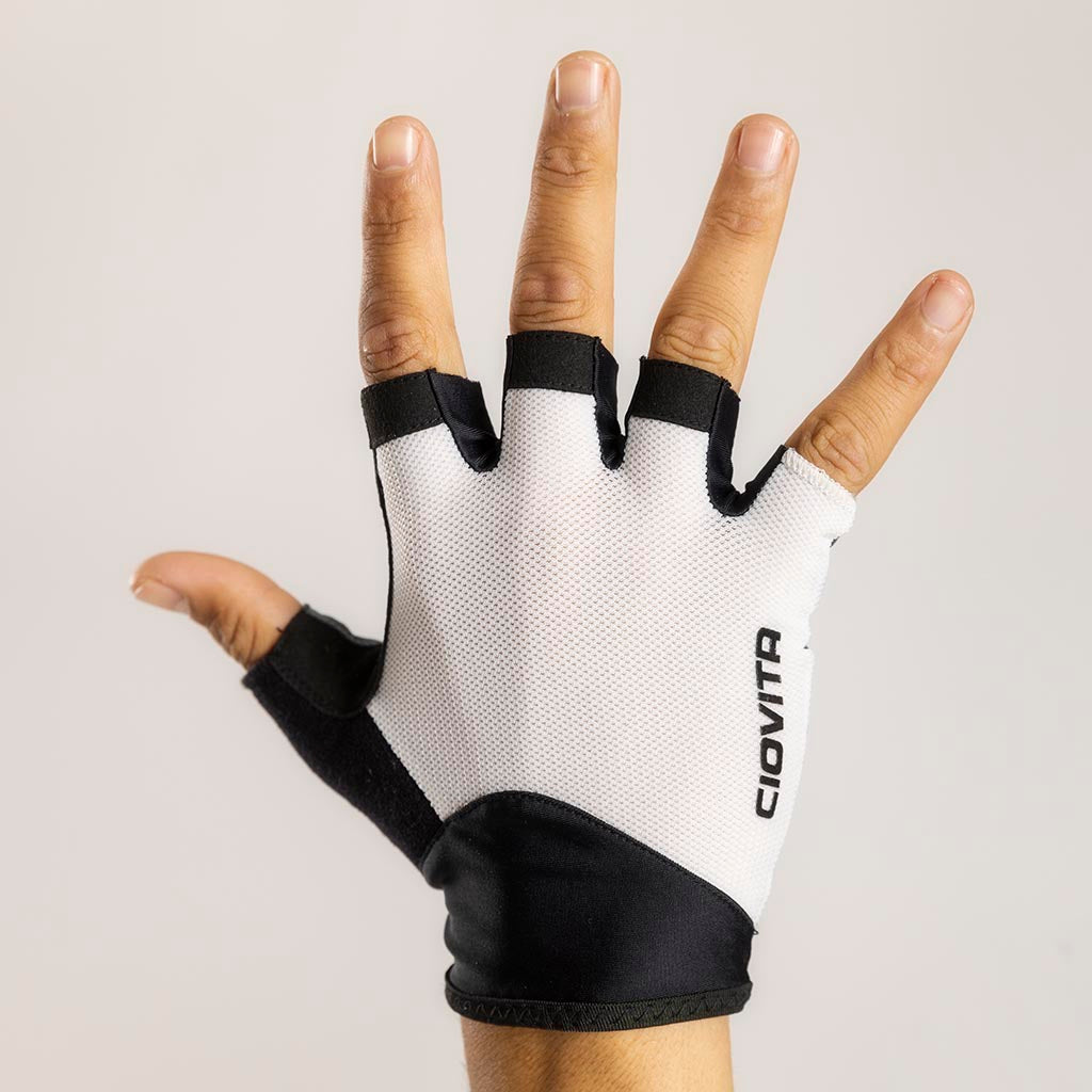 Velocita Short Finger Cycling Gloves (White)