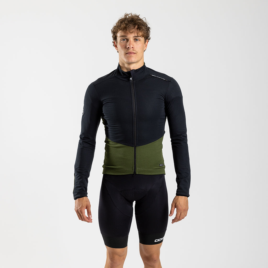 Men's Vale Merino Cycling Jacket (Olive)