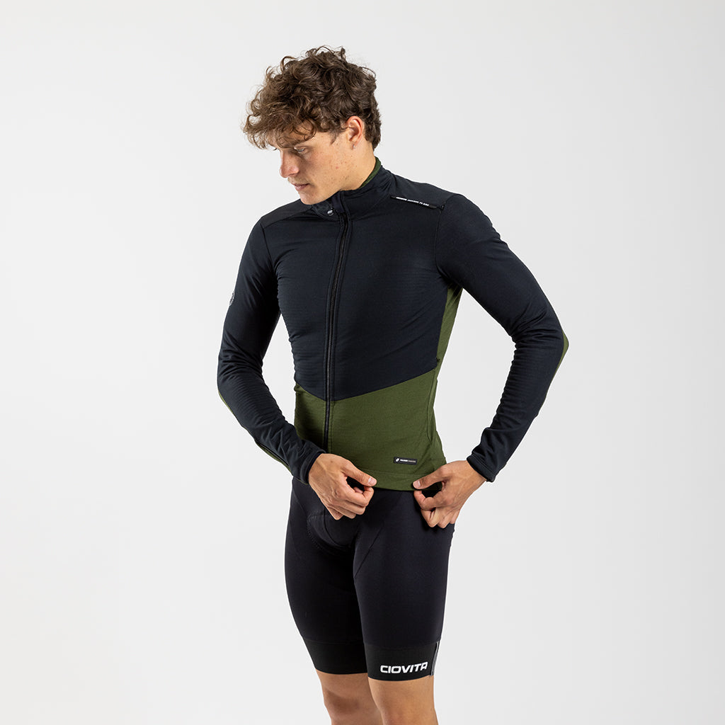 Men's Vale Merino Cycling Jacket (Olive)