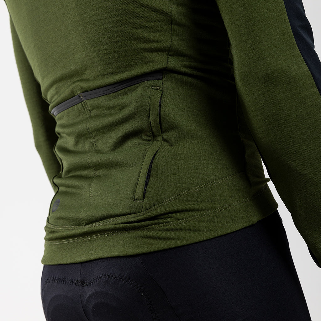 Men's Vale Merino Cycling Jacket (Olive)