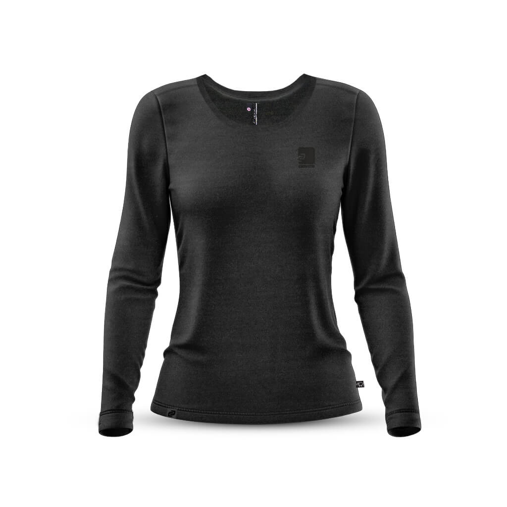 Women&#39;s Long Sleeve Merino T Shirt (Charcoal)