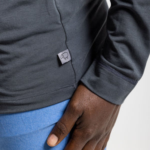 Men's Long Sleeve Merino T Shirt (Charcoal)