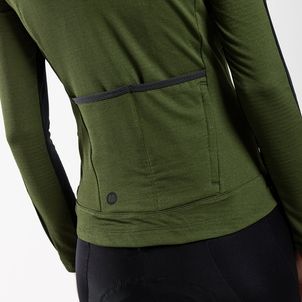 Women&#39;s Vale Merino Cycling Jacket (Olive)
