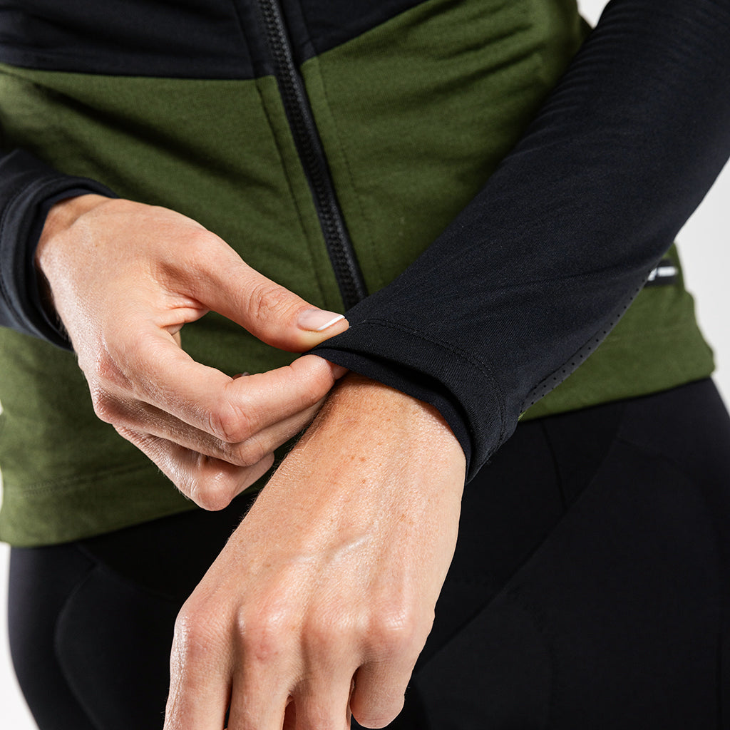 Women's Vale Merino Cycling Jacket (Olive)