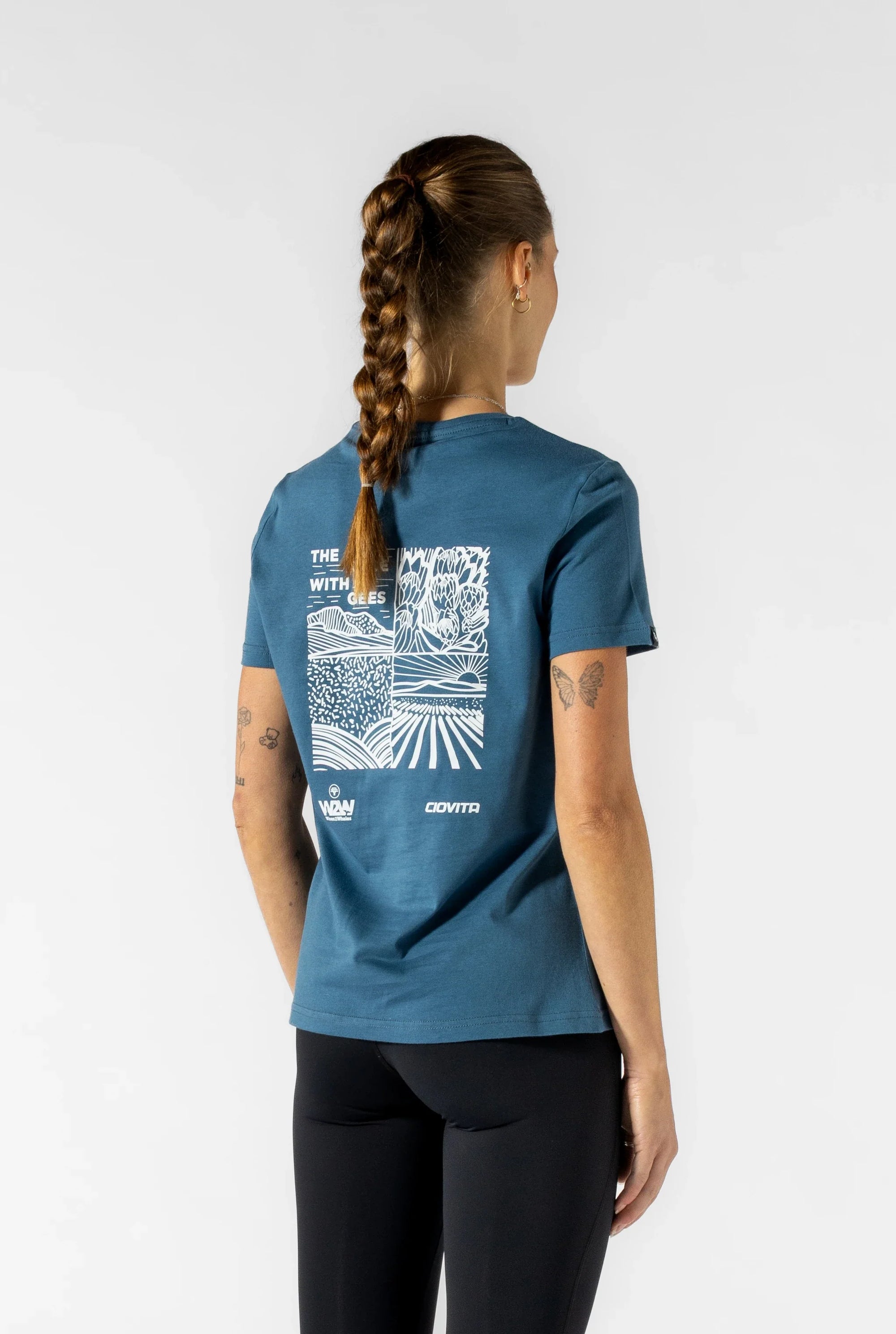 Women's FNB Wines2Whales T Shirt (Ocean Blue)