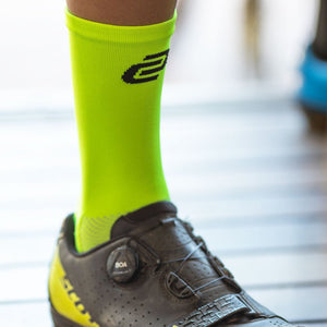 lumo green cycling socks with ciovita logo