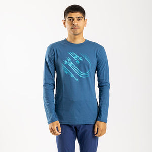 Men's Track Long Sleeve Shirt (Ocean Blue)