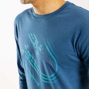 Men's Track Long Sleeve Shirt (Ocean Blue)