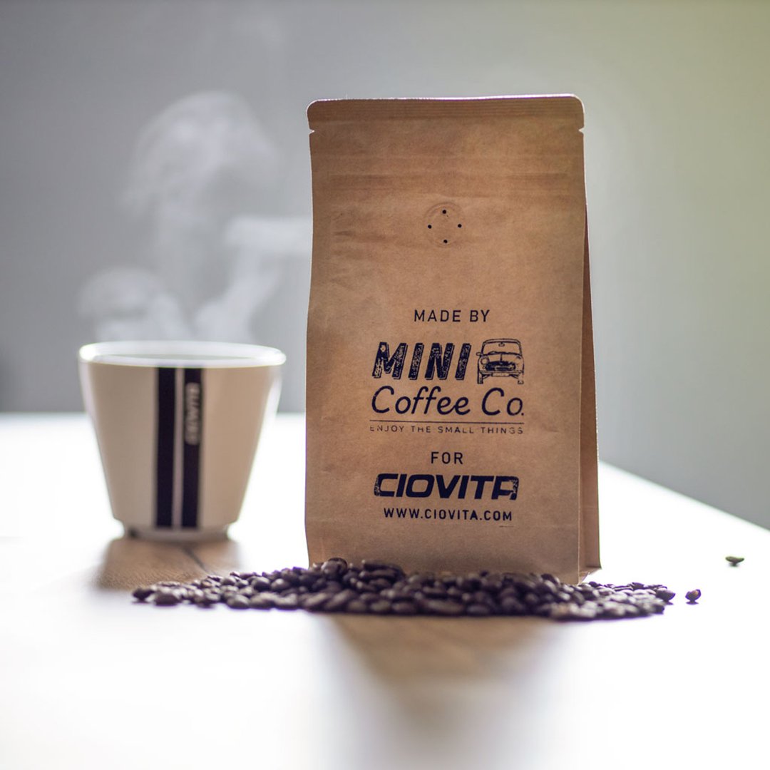 ciovita coffee beans and branded cup 